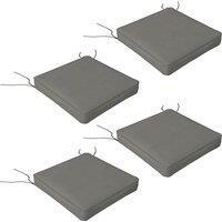 Outsunny Patio Chair Cushions, 4-Piece Seat Pillow Replacement Set with Ties, Indoor Outdoor Use, Charcoal Grey Aosom UK