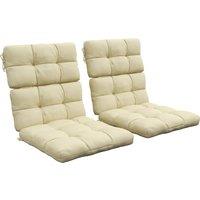 Outsunny Cushion Refresh: Beige Seat & Backrest Set for Patio Chair Comfort Aosom UK