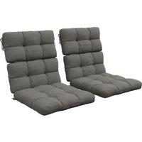 Outsunny Chair Cushion Set: Backrest & Seat Pads with Ties, Charcoal Grey Aosom UK