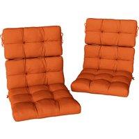 Outsunny Set of Two Padded Outdoor Seat Cushions - Orange