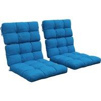 Outsunny Garden Seating Comfort: Plush Turquoise Cushions with Backrest Ties for Patio Bliss Aosom UK