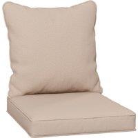 Outsunny Replacement Cushion Set for Patio Chair, Indoor Outdoor Back and Seat Pillow, Beige