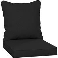 Outsunny Seat and Back Padded Cushion Set, CUSHION ONLY - Black