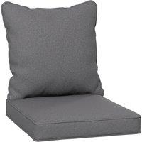 Outsunny Replacement Cushion Set, 1-Piece Back and Seat Pillow for Patio Chair, Indoor Outdoor Use, Charcoal Grey Aosom UK