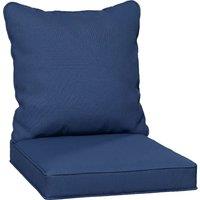 Outsunny Seat and Back Padded Cushion Set, CUSHION ONLY - Dark Blue