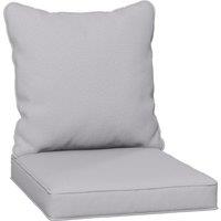 Outsunny Replacement Cushion Pillow for Patio Chair, Indoor Outdoor Seat and Back Cushion Set, Light Grey Aosom UK