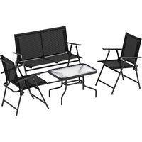 Outsunny 4 Pieces Patio Furniture Set - Black
