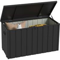 Outsunny 450L Galvanised Steel Garden Storage Box, with Wheels - Dark Grey Aosom UK