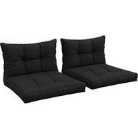 Outsunny Replacement Seat Cushions and Back Pillows, 4-Piece Patio Chair Cushion Set for Indoor or Outdoor Use, Black