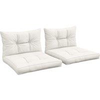 Outsunny Replacement Cushions 4-Piece Set for Patio Chairs, Indoor Outdoor Seat and Back Pillows, White Aosom UK