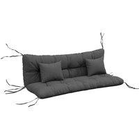 Outsunny Patio Chair Cushion Refresh: 4-Piece Set with Back & Seat Pads, 2 Pillows, Ties, Charcoal Grey Hue Aosom UK