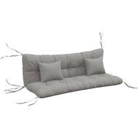 Outsunny 4-Piece Back and Seat Cushion Replacement with 2 Pillows, Patio Chair Cushions Set with Ties, Light Grey Aosom UK