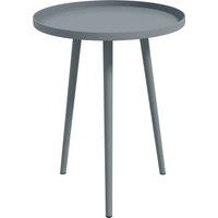 Outsunny Round Garden Coffee Table, Outdoor Side Table with Rounded Steel Edge, 40 x 50H cm, Grey