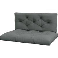 Outsunny 4-Piece Pallet Seat Cushions Back Pillows Replacement, Patio Chair Cushions Set for Indoor Outdoor, Light Grey Aosom UK
