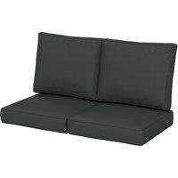 Outsunny Replacement Cushion Set for Patio Chairs, 3-Piece Back and Seat Pillows, Indoor Outdoor Use, Charcoal Grey Aosom UK