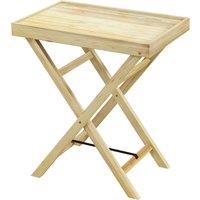 Outsunny Garden Table, Wooden Outdoor Side Table, 68x44cm, Perfect for Patio or Balcony, Natural Finish Aosom UK