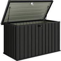 Outsunny 400L Galvanised Steel Garden Storage Box, Black