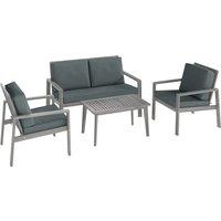 Outsunny 4-Piece Wooden Garden Furniture Set with Cushions - Light Grey