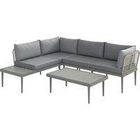 Outsunny Thee-Piece 'L' Rattan Sofa Set - Grey