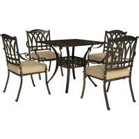 Outsunny Five-Piece Cast Aluminium Garden Dining Set - Bronze Tone