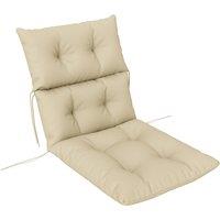 Outsunny Tufted Adirondack Chair Cushion, Thick Garden Seat Cushion Pad with Backrest, Ties for Outdoor and Indoor Use, Beige