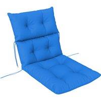 Outsunny Tufted Adirondack Chair Cushion, Thick Garden Seat Cushion Pad with Backrest, Ties for Outdoor and Indoor Use, Blue