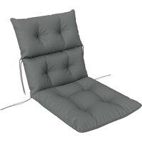 Outsunny Tufted Adirondack Chair Cushion, Thick Garden Seat Cushion Pad with Backrest, Ties for Outdoor and Indoor Use, Light Grey