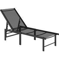 Outsunny Reclining Sun Lounger - Black