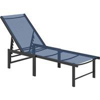 Outsunny Reclining Sun Lounger - Dark Blue