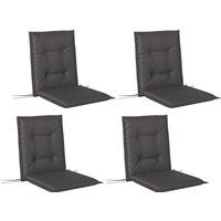 Outsunny Set of Four Padded Garden Seat Cushions - Charcoal Grey