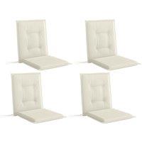 Outsunny Set of Four Padded Garden Seat Cushions - White