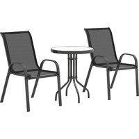 Outsunny Three-Piece Outdoor Garden Set - Black