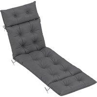 Outsunny Sun Lounger Cushion Only, 190x56x10cm Garden Lounge Chair Cushion, UPF20+ 220gsm Fabric, Thick Sunbed Replacement Cushion, Dark Grey