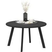 Outsunny 70cm Round Coffee Table, Outdoor Garden Table with Non-Slip Foot Pads and Metal Frame for Garden, Terrace, Balcony, Living Room, Black