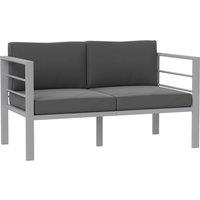 Outsunny Two-Seater Aluminium Garden Sofa - Grey