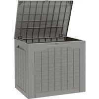 Outsunny 93L Plastic Garden Storage Box, Outdoor Storage Box with Handles, Waterproof Outdoor Storage Container, Khaki