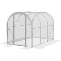 Outsunny Polytunnel Greenhouse Walk-in Grow House with PE Cover, Door and Galvanised Steel Frame, 3 x 2 x 2m, Clear