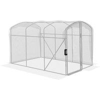 Outsunny Polytunnel Greenhouse Walk-in Grow House with UV-resistant PE Cover, Door and Galvanised Steel Frame, 2 x 2 x 2m, White