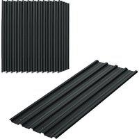 Outsunny Corrugated Roofing Sheets, Pack of 12, Galvanised Metal Roofing Sheets for Greenhouse, Garage, Storage Shed, Carport, 129 x 45cm, Dark Grey