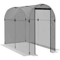 Outsunny Galvanised Steel Fruit Cage, Plant Protection Tent with Zipped Door, 1.2 x 2.4 x 1.9m, Black