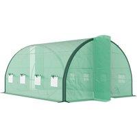 Outsunny 4 x 3m Walk-in Greenhouse with Vent Windows and Door, Green Plant Protection Tent for All-Weather Use, Green Aosom UK