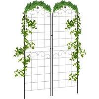 Outsunny Metal Trellis Set of 2, Garden Trellis for Climbing Plants Support Frames, Floral Design Aosom UK