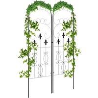 Outsunny Decorative Trellis Set: Elegant Scroll Design, Climbing Plant Support, Jet Black Aosom UK