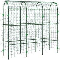 Outsunny 183 cm Tall Metal Garden Trellis, Arch Trellis for Climbing Plants Outdoor with Climbing Net