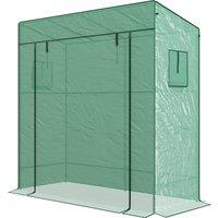 Outsunny Walk-In Greenhouse: Durable PE Cover, Outdoor Plant Shelter, Verdant Green Aosom UK
