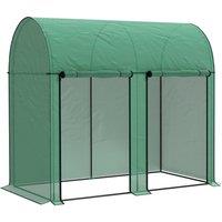Outsunny 200 x 100cm Walk-In Greenhouse, with Zipped Doors - Green
