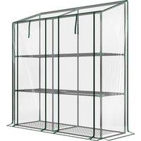 Outsunny 3 Tier 6 Wire Shelves Reinforced Mini Greenhouse, Clear