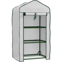 Outsunny Three-Tier Mini Greenhouse - White Aosom UK