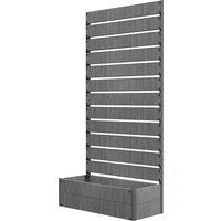 Outsunny Garden Planter with Trellis, Large Garden Planter with Drainage Hole for Climbing Plants, Vines,Grey Aosom UK