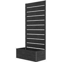 Outsunny 34 x 69.5cm Garden Planter Box with Back Trellis Design for Small Spaces, Balcony and Patio Gardening, Black Aosom UK